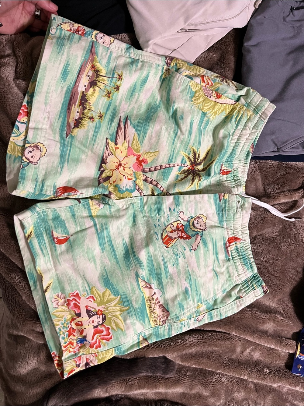 Polo by Ralph Lauren Mint Green Tropical Print Hybrid Shorts